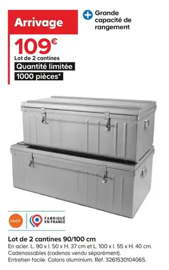 Castorama Lot de 2 Cantines 90/100 CM offre