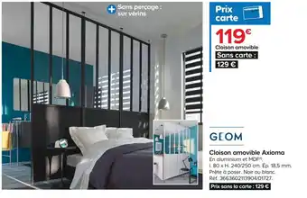 Castorama Cloison Amovible Axioma offre