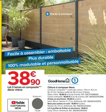 Castorama Clôture à Composer Neva offre