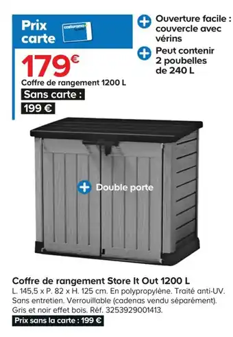 Castorama Coffre de Rangement Store It out 1200 L offre