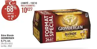 Géant Casino Bière Blonde Grimbergen 6,7%vol offre