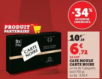 U Express Cafe Moulu Carte Noire offre
