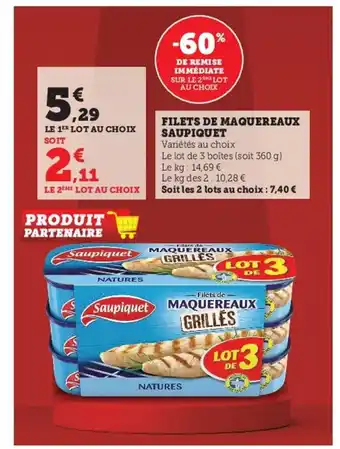 U Express Filets de Maquereaux Saupiquet offre