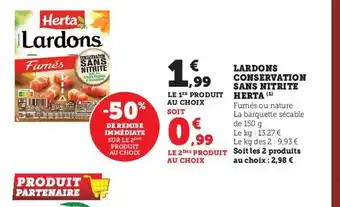 U Express Lardons Conservation Sans Nitrite Herta offre