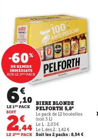 U Express Biere Blonde Pelforth 5,8 offre
