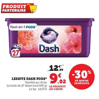 U Express Lessive Dash Pods offre