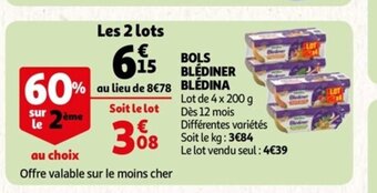 Auchan Bols Blédiner Blédina offre