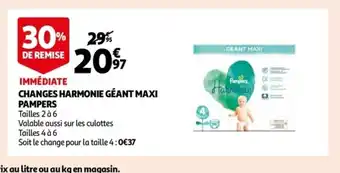 Auchan Changes Harmonie Géant Maxi pampers offre