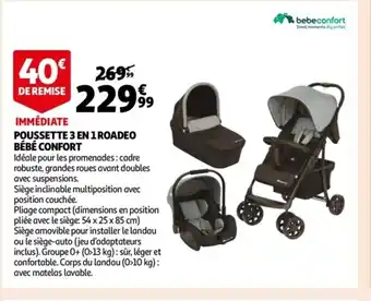 Auchan Poussette 3 En 1 Roadeo Bébé Confort offre