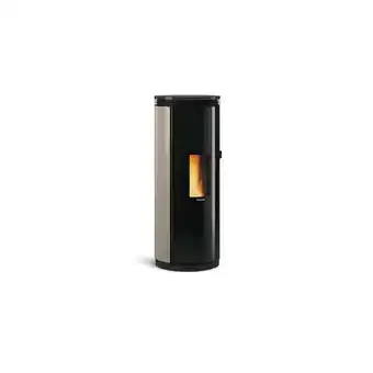 Poêle à granulés de bois 8kw noir-taupe - 1285400