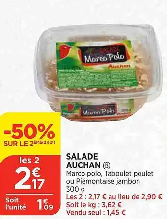 Maximarché Salade auchan offre