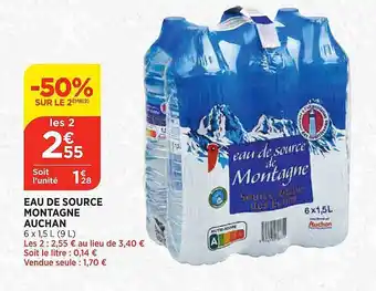 Maximarché Eau de source montagne auchan offre