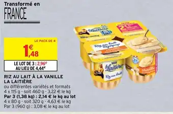 Intermarché Riz Au Lait a La Vanille La Laitière offre