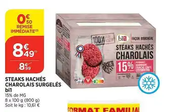 Maximarché Steaks hachés charolais surgelés bi1 offre