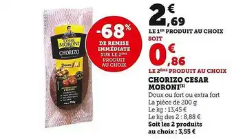 Super U Chorizo césar moroni offre