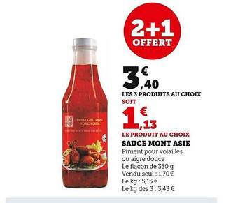 Super U Sauce mont asie offre