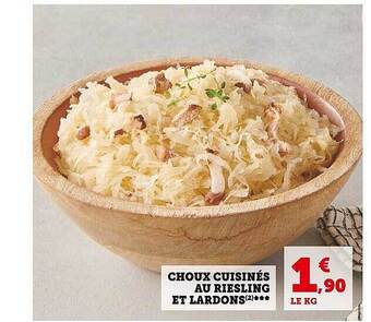 Super U Choux cuisinés au riesling et lardons offre