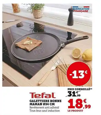 Super U Galettière bonne maman ø 34 cm tefal offre