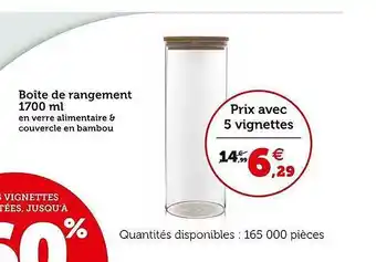 Super U Boîte de rangement 1700ml offre
