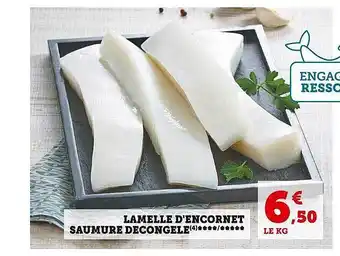 Lamelle d'encornet saumure décongelé