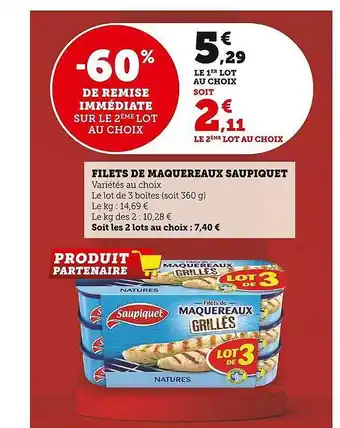 Super U Filets de maquereaux saupiquet offre