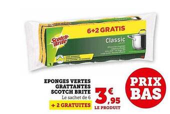 Super U Éponges vertes grattantes scotch brite offre