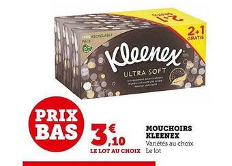 Super U Mouchoirs kleenex offre