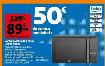 Auchan Micro-ondes grill beko mgc20130bb offre
