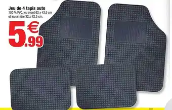 Bazarland Jeu de 4 tapis auto offre