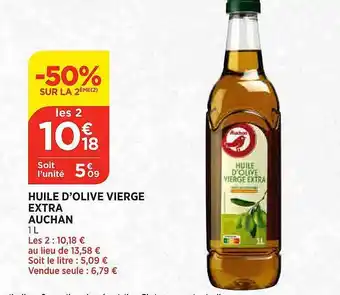 Bi1 Huile d'olive vierge extra auchan offre