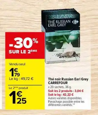 Carrefour Thé noir russian earl grey carrefour offre