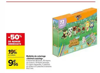 Carrefour Mallette de coloriage «animal crossing» offre