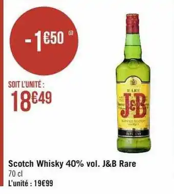 Casino Supermarchés Scotch whisky 40% vol. j&b rare offre