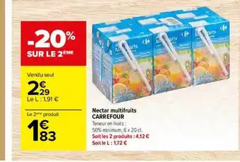 Carrefour Nectar multifruits carrefour offre