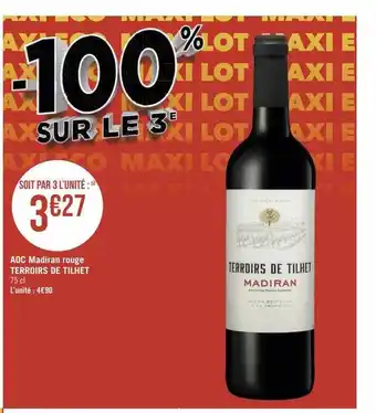 Casino Supermarchés Aoc madiran rouge terroirs de tilhet offre