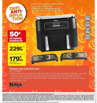 Carrefour Friteuse sans huile dual zone ninja offre
