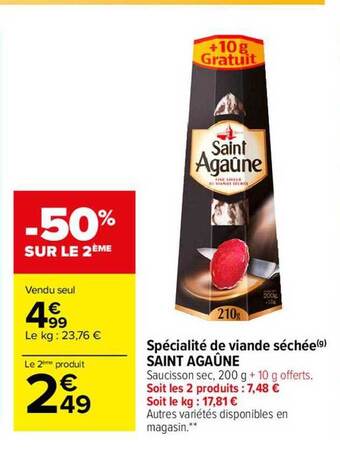 Carrefour Spécialité de viande séchée saint agaûne offre