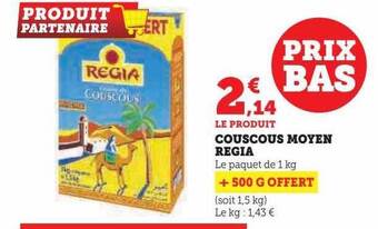 Hyper U Couscous moyen regia offre