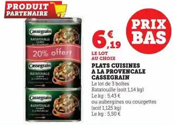 Hyper U Plats cuisinés à la provençale cassegrain offre