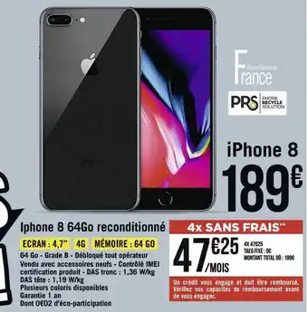 Casino Supermarchés Iphone 8 64go reconditionné offre