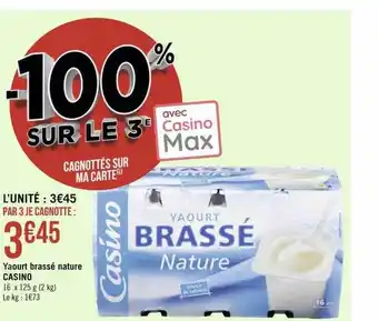 Casino Supermarchés Yaourt brassé nature casino offre