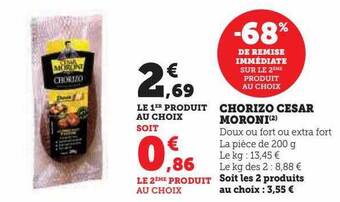 Hyper U Chorizo césar moroni offre