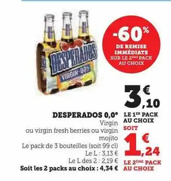Hyper U Desperados 0,0° offre