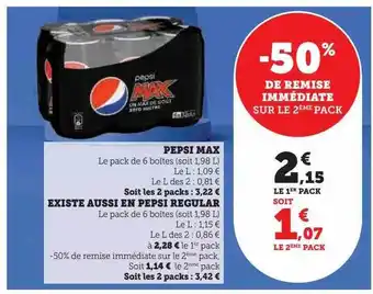 Hyper U Pepsi max , pepsi regular offre