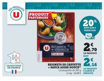 Hyper U Beignets de crevette + sauce aigre douce offre