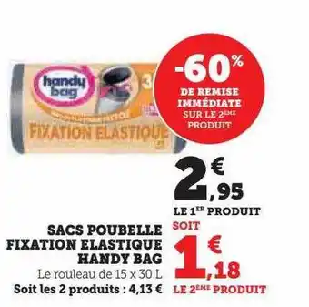 Hyper U Sacs poubelle fixation élastique handy bag offre