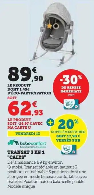 Hyper U Transat 3 en 1 offre