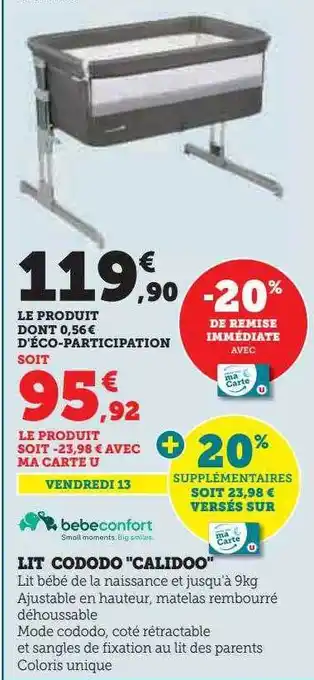 Hyper U Lit cododo offre