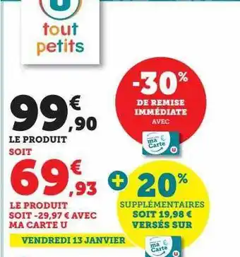 Hyper U U tout petits offre