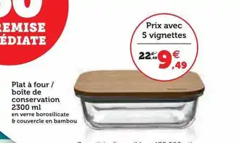 Hyper U Plat à four - boîte de conservation 2300 ml offre